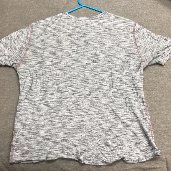 Truth and Substance short sleeve shirt. Gray and black marbling w/ red stitch - Picture 4 of 4